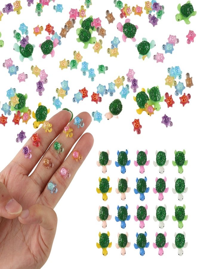 LOGJAM 420 Pcs Mini Resin Turtles Decor, Cute Tiny Sea Turtle Figurines Glow in The Dark for Garden Fish Tank Micro Landscape Home Decor Crafts - Image 1